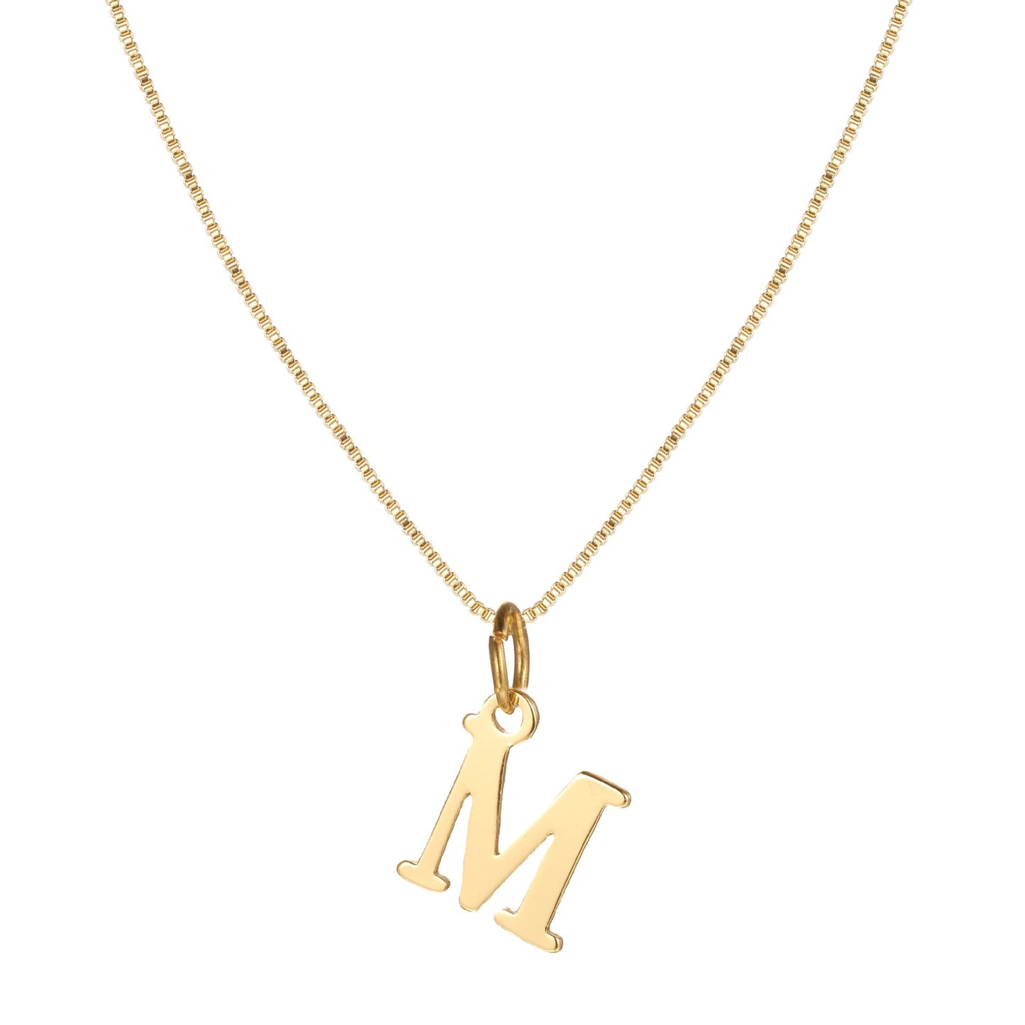 Schlichte Halskette mit Initialenanhänger aus 14-karätigem Gold