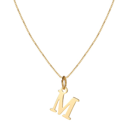 Schlichte Halskette mit Initialenanhänger aus 14-karätigem Gold