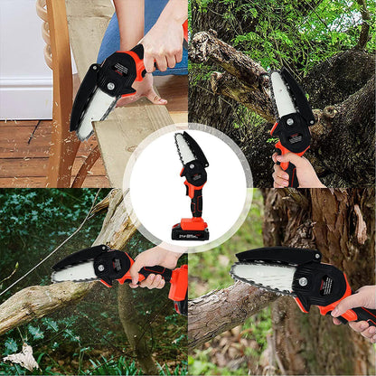 Compact Cordless Mini Chainsaw 
Small Portable Electric Chainsaw 
Handheld Mini Battery Chainsaw 
Lightweight Mini Rechargeable Saw 
Portable Compact Mini Chainsaw