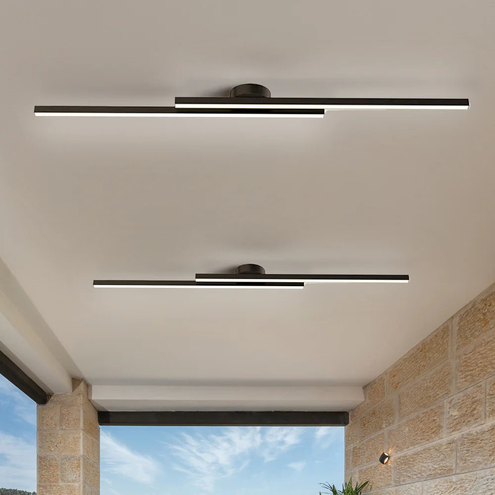 Sleek Silver Linear Ceiling Lamp - Halri