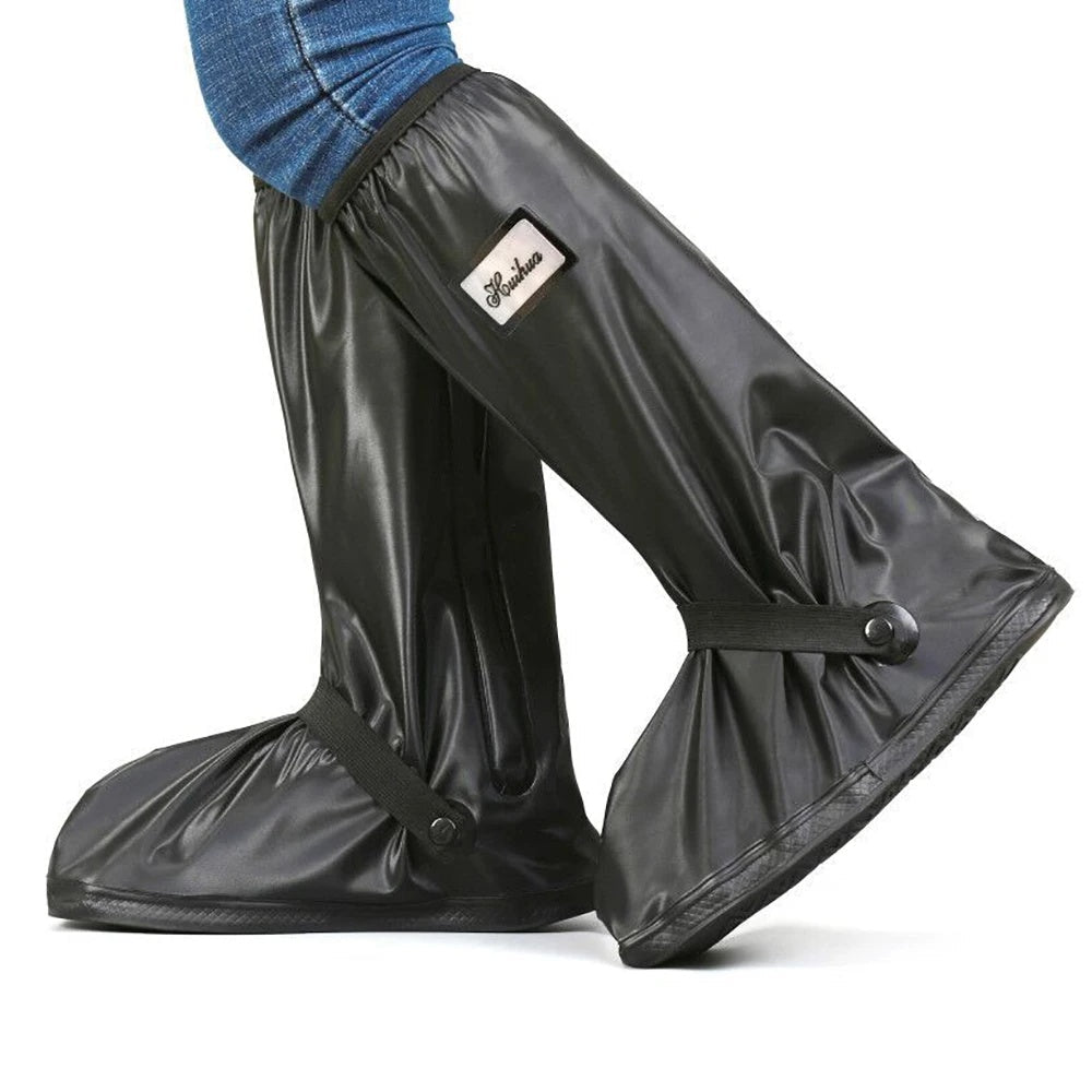 Non-Slip Waterproof Boot Covers - Waterproof Rain Boot Shoe Cover with Reflector, Reusable Motorcycle Boots Cover