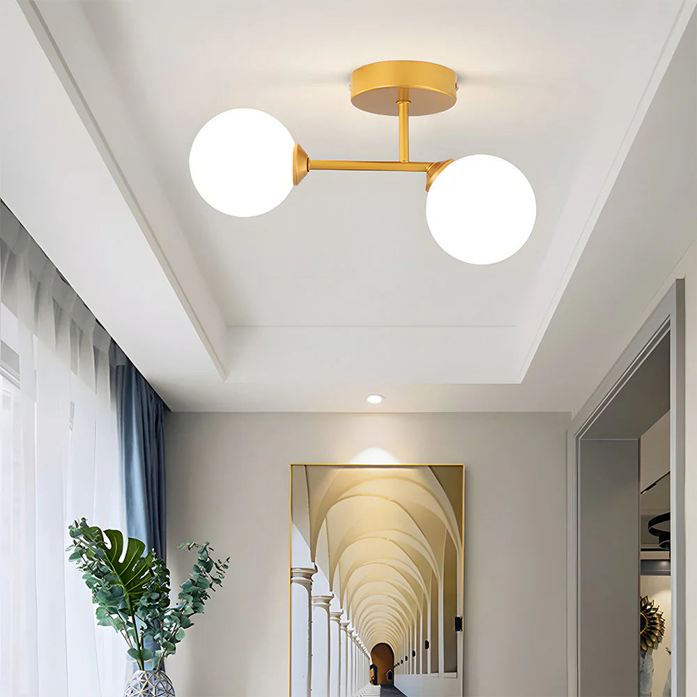 Contemporary Double Glass Pendant Light - Halri
