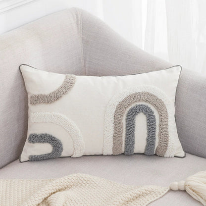 Plush Grey and White Sofa Cushion Covers – Comfortable Cotton - Halri