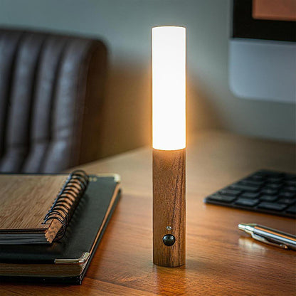 Wooden Motion Sensor Wall Light USB Rechargeable