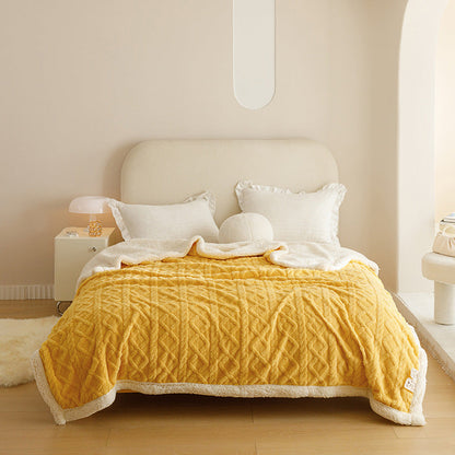 Plush Reversible Fleece Throw Blanket with Soft Texture
