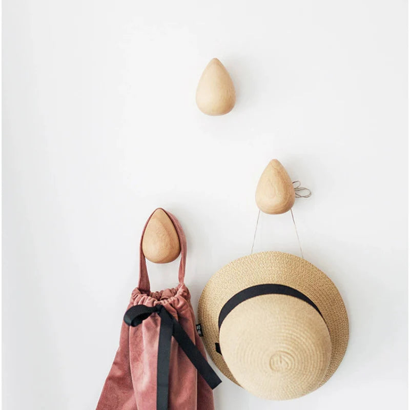 Sturdy Wooden Wall Hook with Easy Peel Adhesive - Halri