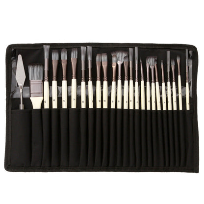 Professionelles Pinselset mit 24 Teilen und Spachtel 