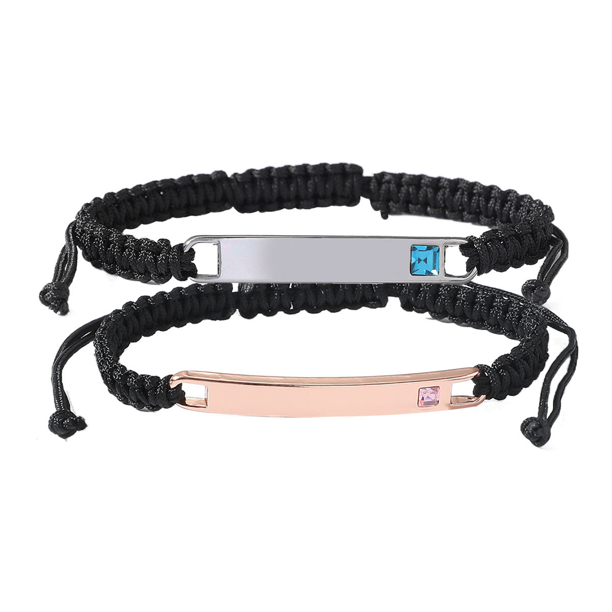 Personalisierbares herzförmiges Magnetarmband-Set mit Liebesanhängern 