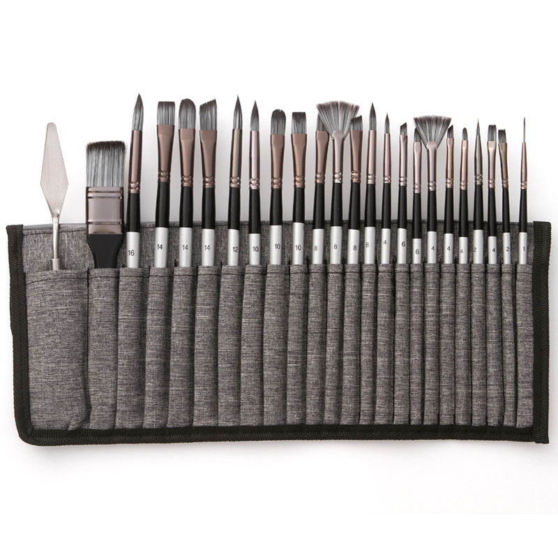 Professionelles Pinselset mit 24 Teilen und Spachtel 
