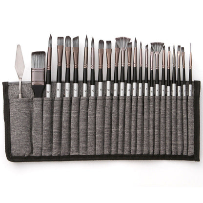Professionelles Pinselset mit 24 Teilen und Spachtel 