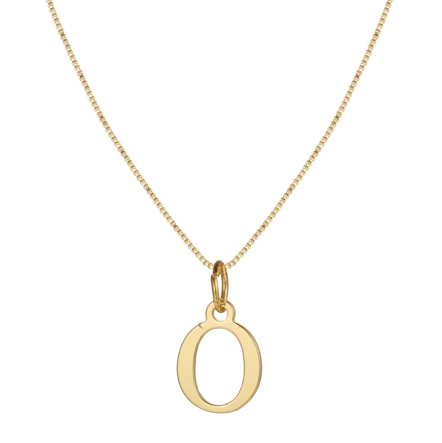 Schlichte Halskette mit Initialenanhänger aus 14-karätigem Gold