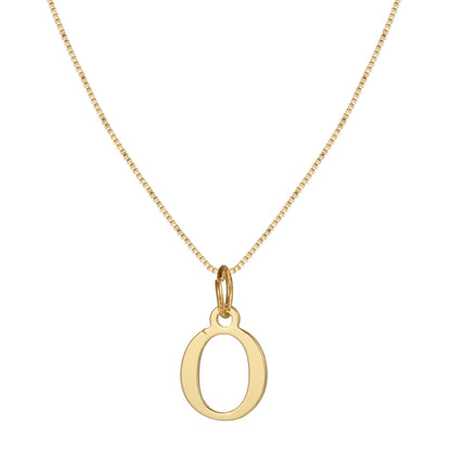 Schlichte Halskette mit Initialenanhänger aus 14-karätigem Gold