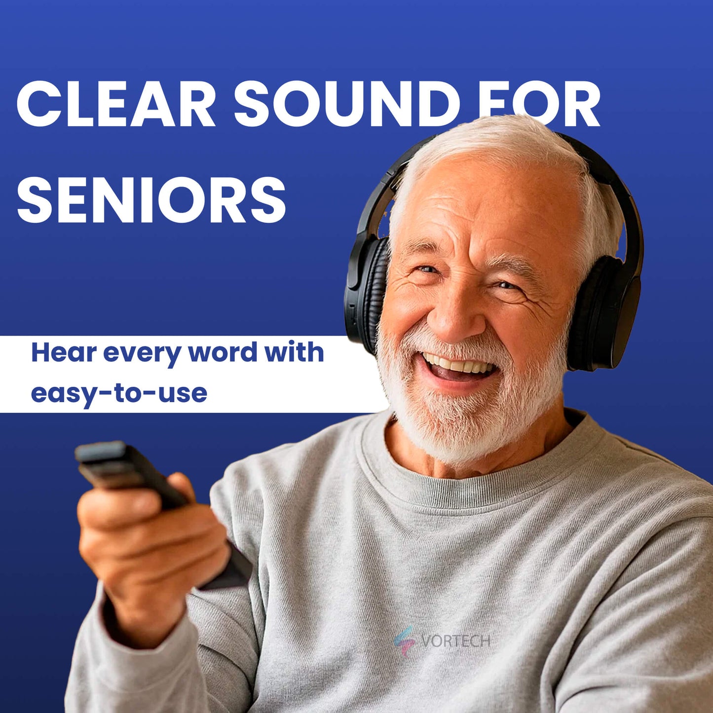 Cordless TV Headphones with Noise Cancelling Comfort Fit