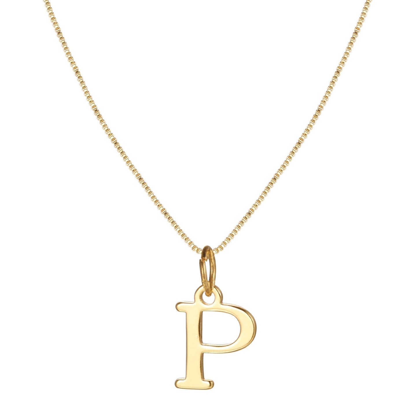 Schlichte Halskette mit Initialenanhänger aus 14-karätigem Gold