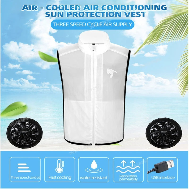 Portable Air Cooling Vest with Fans for Outdoor Work
