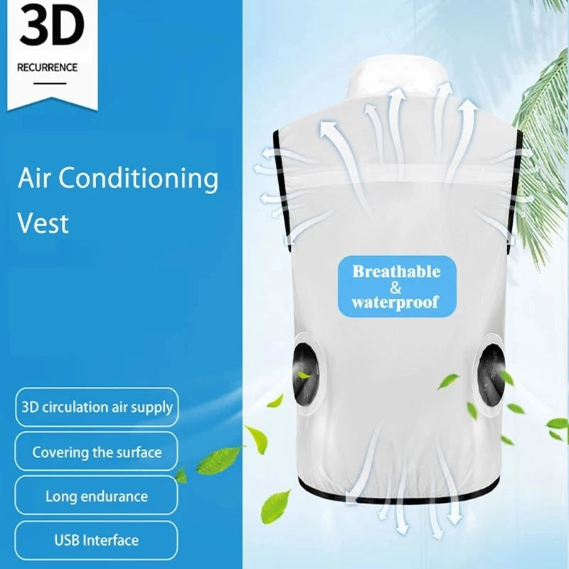 Portable Air Cooling Vest with Fans for Outdoor Work