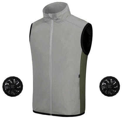 Cooling Breathable Work Vest with Built-in Fans