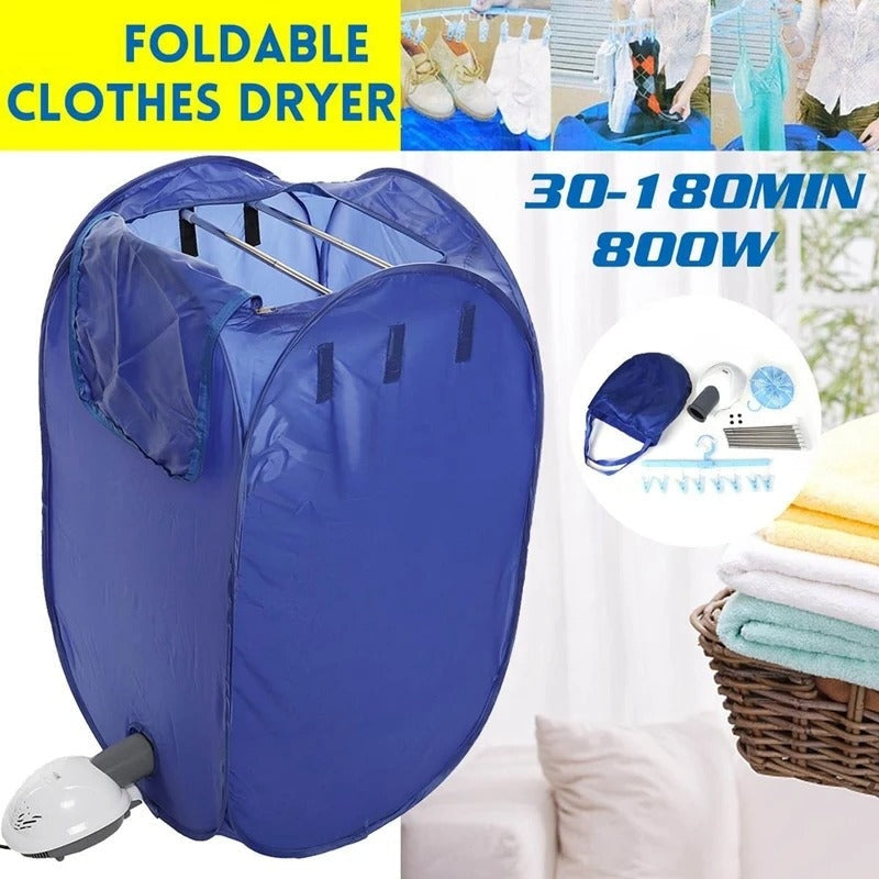 Space Saving Folding Clothes Dryer with Hangers and Cover - Halri