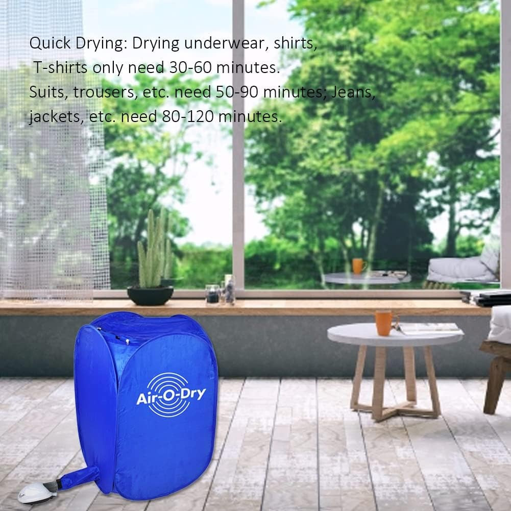 Portable Clothes Dryer Wardrobe with Hangers and Dust Cover