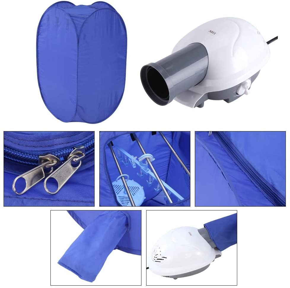 Portable Clothes Dryer Wardrobe with Hangers and Dust Cover