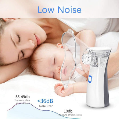 Portable Mesh Nebulizer - Handheld Breathing Relief With Fine Mist, USB AA Powered, Auto Shut-Off, Quiet Operation