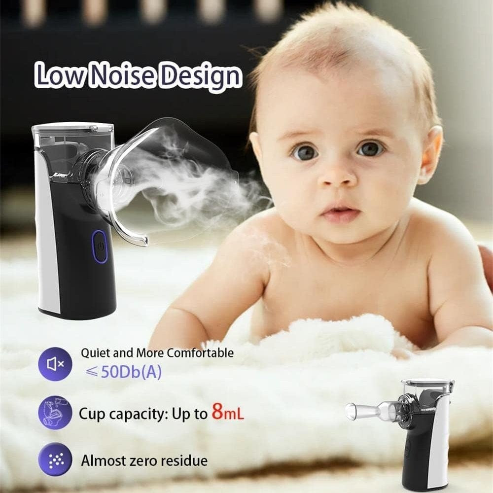Portable Mesh Nebulizer - Handheld Breathing Relief With Fine Mist, USB AA Powered, Auto Shut-Off, Quiet Operation