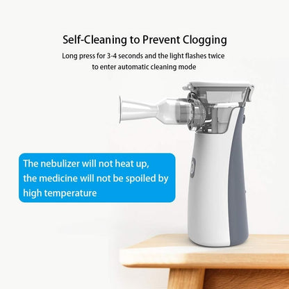 Portable Mesh Nebulizer - Handheld Breathing Relief With Fine Mist, USB AA Powered, Auto Shut-Off, Quiet Operation
