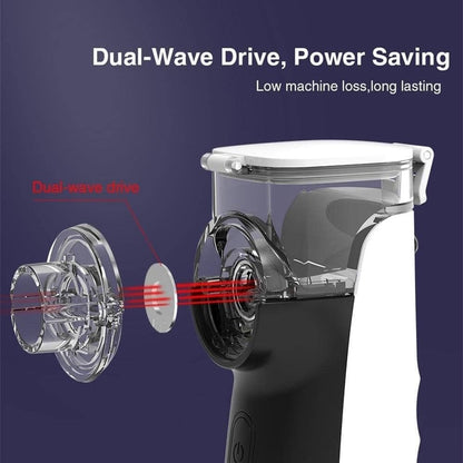 Portable Mesh Nebulizer - Handheld Breathing Relief With Fine Mist, USB AA Powered, Auto Shut-Off, Quiet Operation