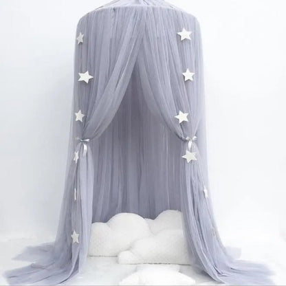 Princess Bed Curtain with Crown Top