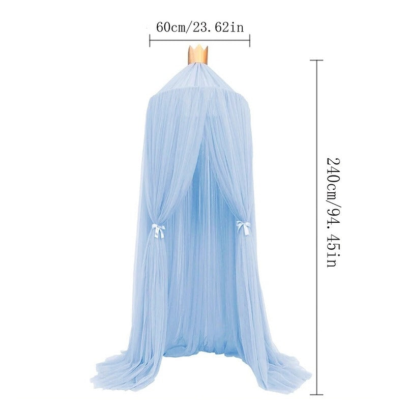 Princess Bed Curtain with Crown Top