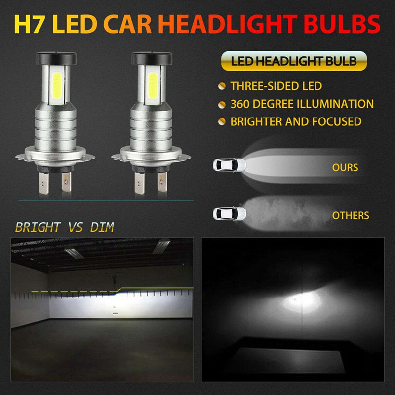4x Bright H7 LED Car Headlight Bulbs