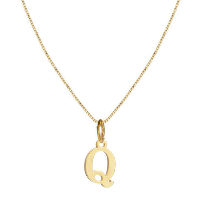 Schlichte Halskette mit Initialenanhänger aus 14-karätigem Gold