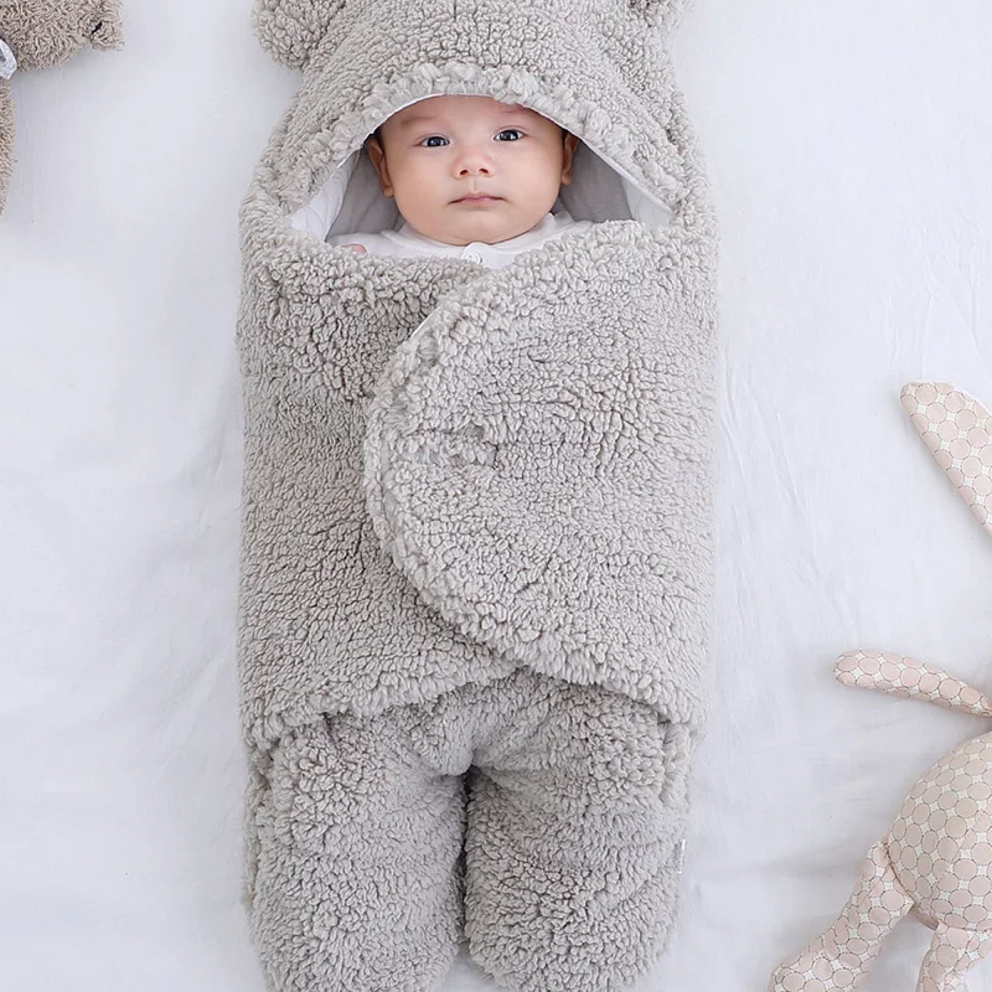 Kuschelige Baby-Puckdecke in 7 sanften Farben