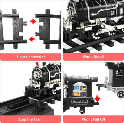 Remote Control Train Set With Smoke, Sound And Light, Rc Train Toy Under Christmas Tree, Toy Train Set For Under Christmas Tree