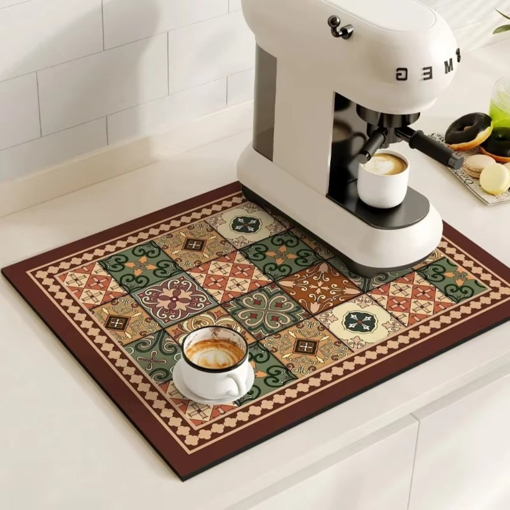 Waterproof Kitchen Coffee Mat Protective Decorative Design