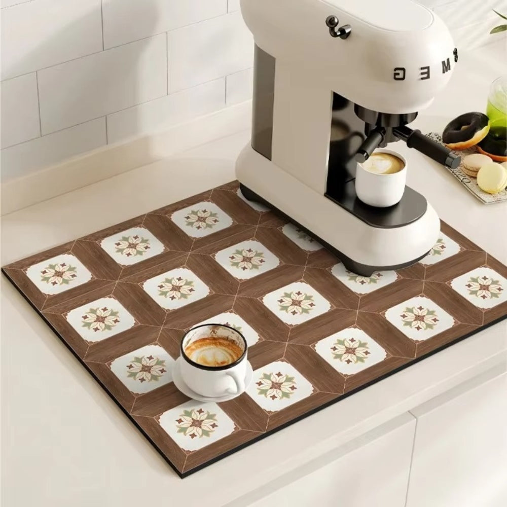 Waterproof Kitchen Coffee Mat Protective Decorative Design