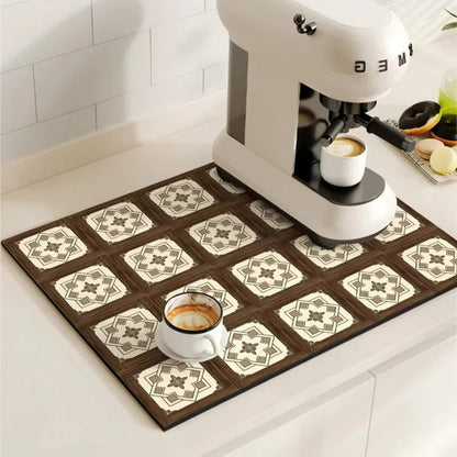 Waterproof Kitchen Coffee Mat Protective Decorative Design