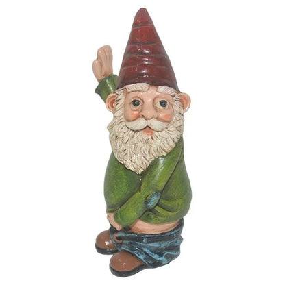 Lustige Gartenzwerg-Statue, Figur mit weißem Bart