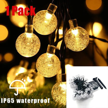 Helle, wasserdichte Solar-Lichterkette mit 100 LEDs für den Außenbereich