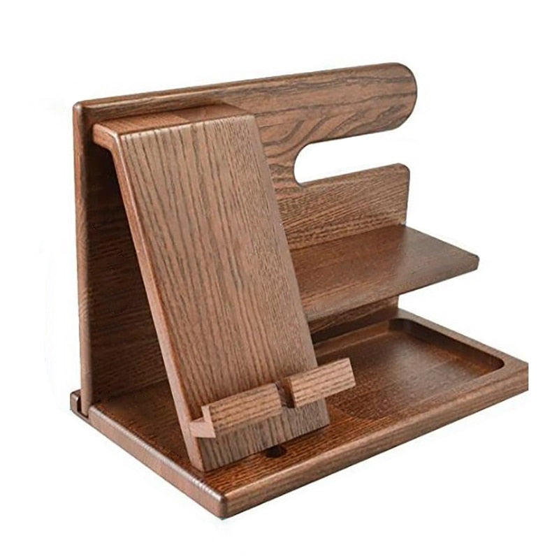 Natural Wood Phone Stand Organizer - Halri