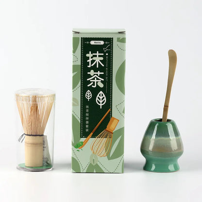 Natural Bamboo Tea Whisk Set with Scoop - Halri