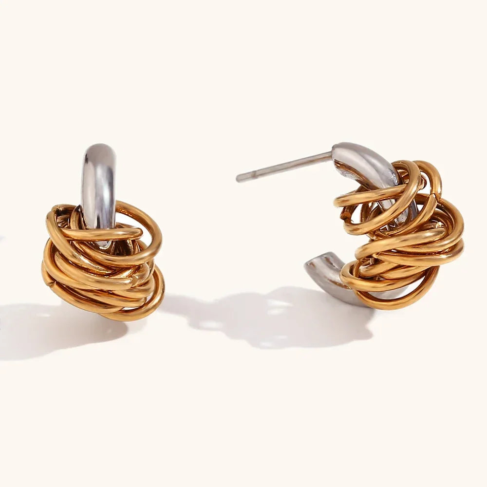 Simple Chic Double Wrapped Hoop Earrings - Halri