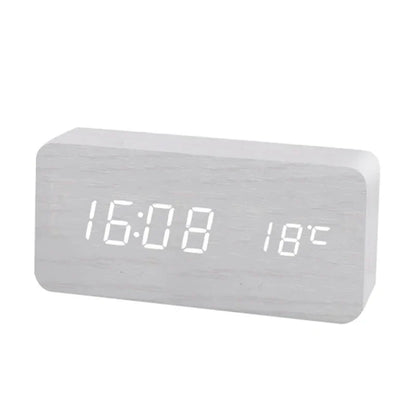 Quiet Wooden LED Table Clock