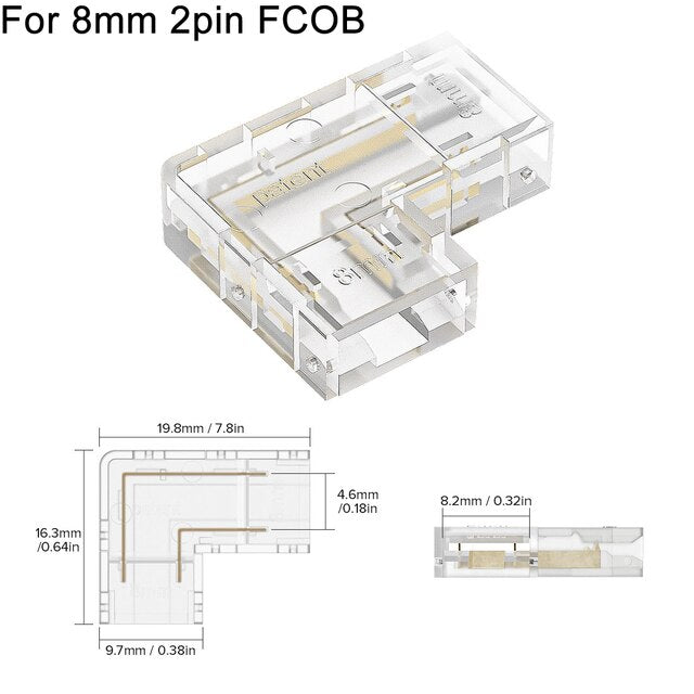Clear L Shape LED Strip Adapter - Halri