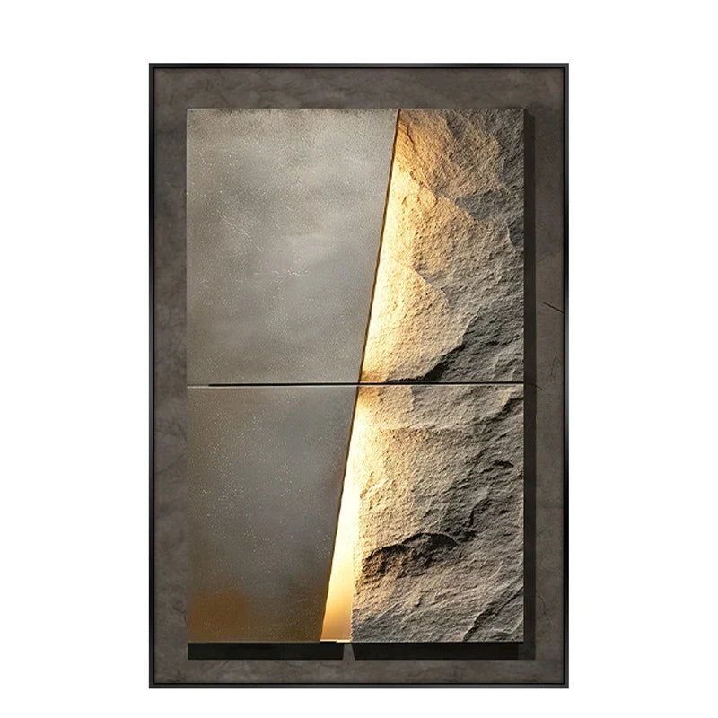 Stilvolle LED-Keramik-Wandleuchte in Steinoptik