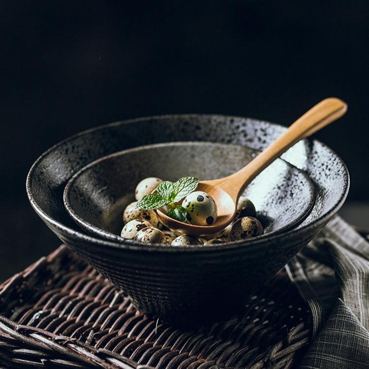 Authentic Asian Style Ramen Bowl - Hand Painted Ceramic