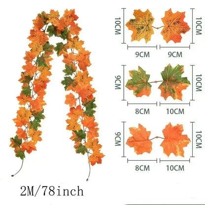 Künstliche Ahornblatt-Girlande für die Herbstdekoration