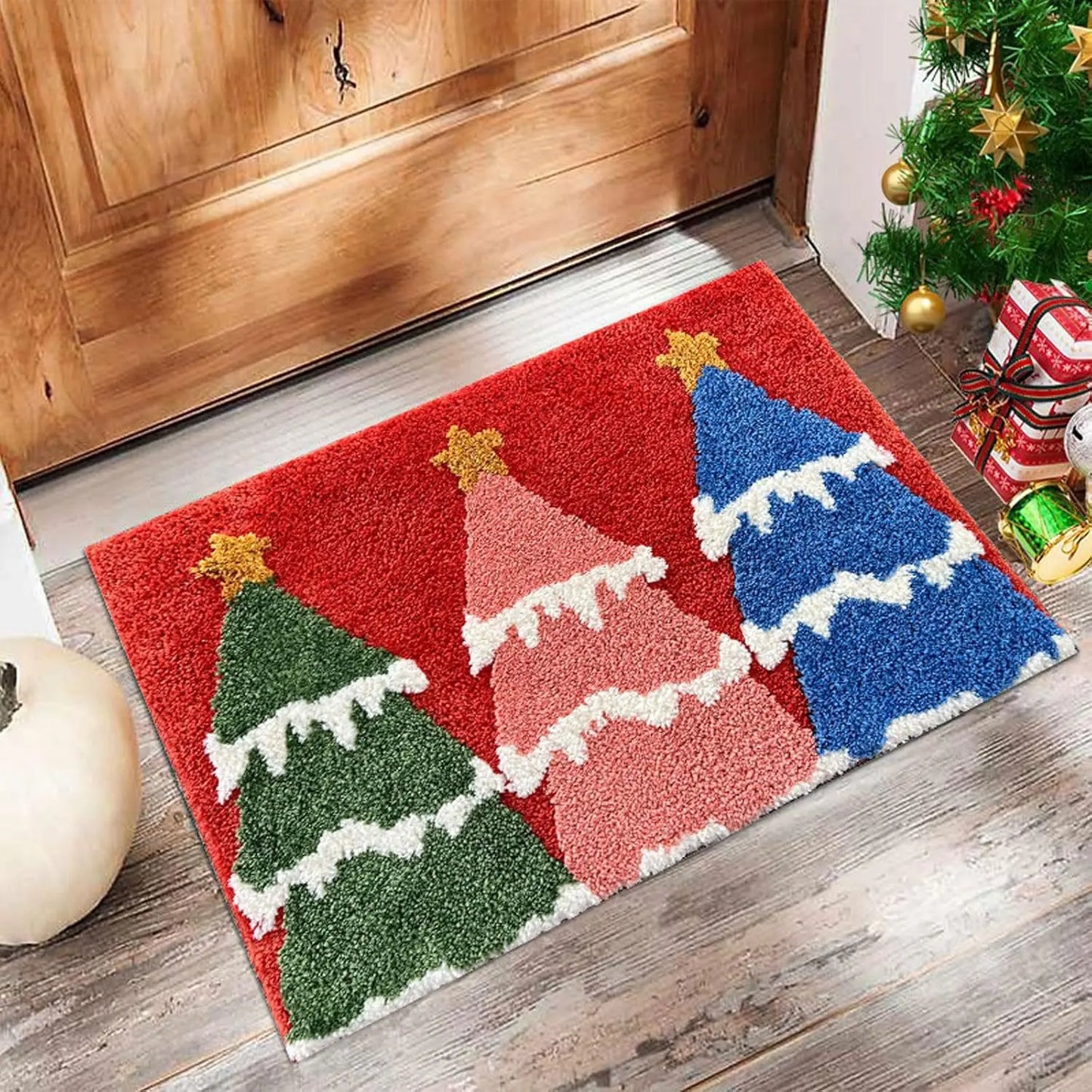 Festliche Fußmatte mit Weihnachtsmann-Motiv