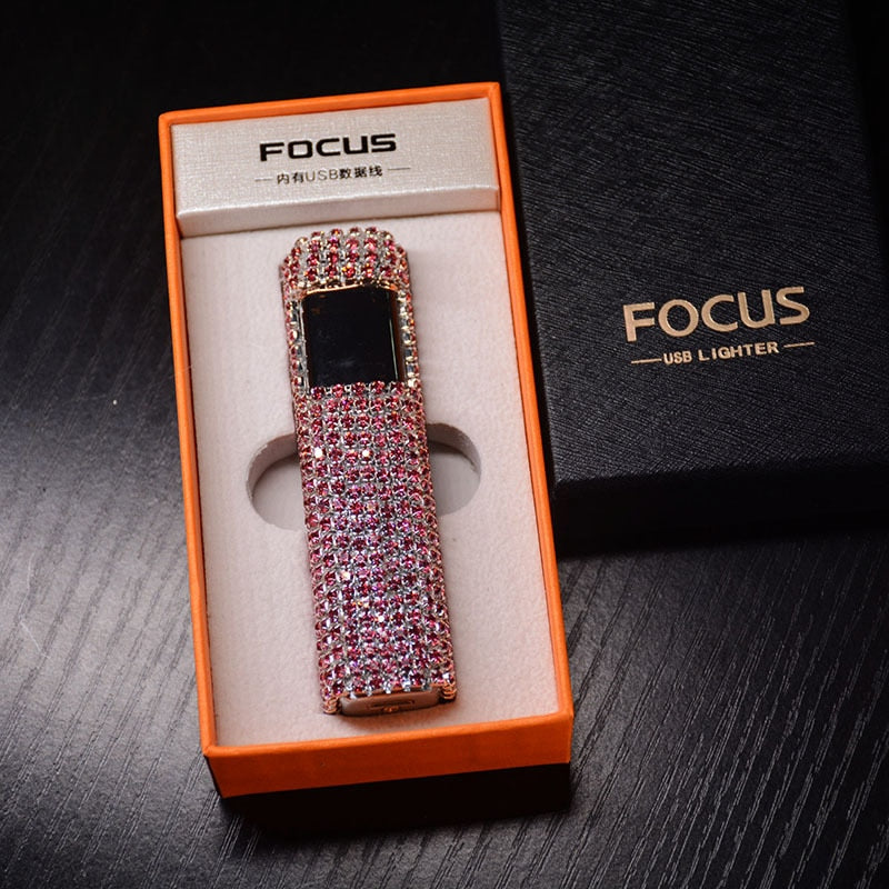 Glitter Stone Rechargeable Windproof Lighter - Halri