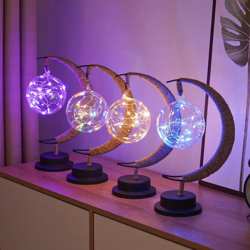 Sleek LED Moon Lamp Portable Half Moon Shape - Halri